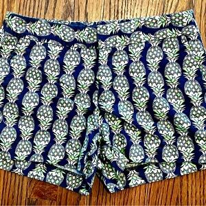 Banana Republic Blue and Green Bermuda Shorts with Playful Design